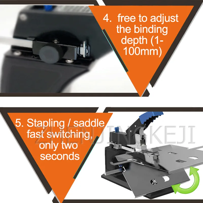 

SH-03 Large Heavy Saddle Binding Machine Manual A3 Nail Book Stapler Rotatable Double Head Flat Ride Staple Tools