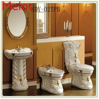 hight quality toilet pedestal basin bidet ceramic color bathroom toilet bowl sanitary ware set