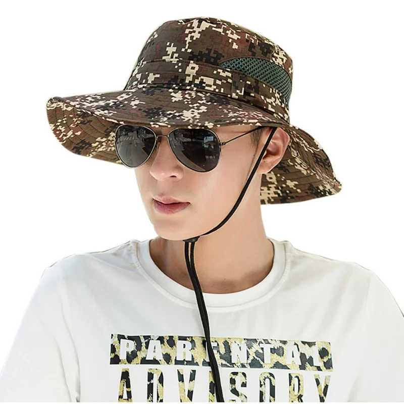 Камуфляжная шляпа в рыбацком стиле для мужчин и женщин сетчатая летняя кепка