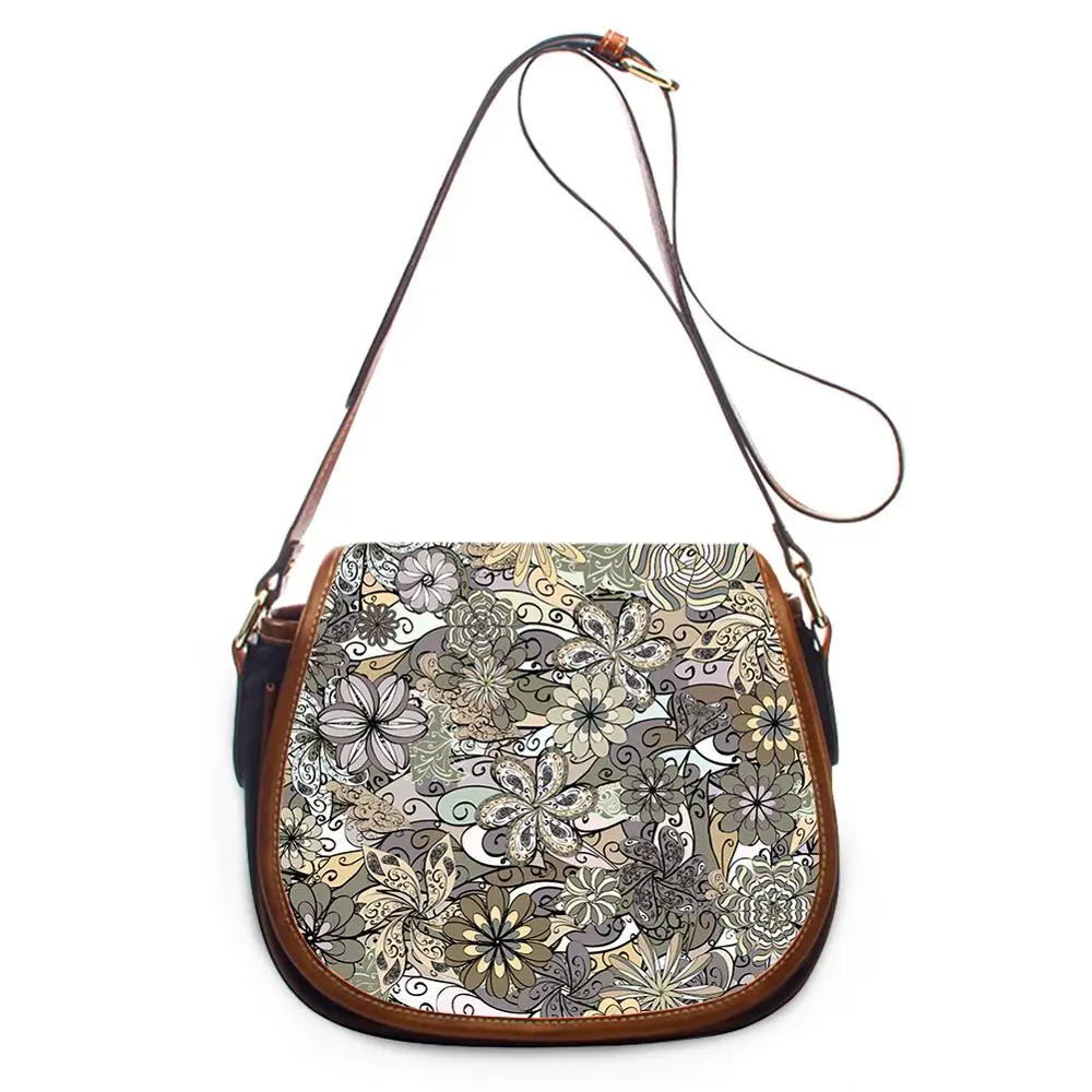 

Customized European Pattern Print PU Leather Messenger Bags Crossbody Bag Ladies Luxury Design Hand Totes Females