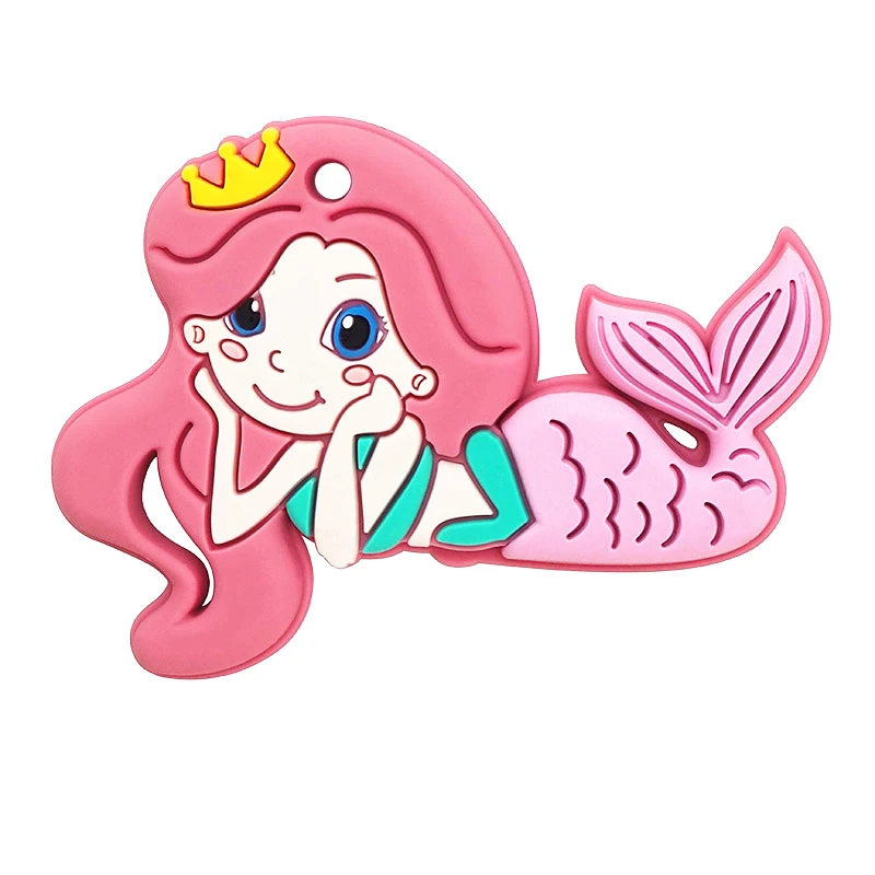 Chenkai-mordedor de silicona para beb&eacute;, accesorio de dentici&oacute;n artesanal de princesa, Castillo de Le&oacute;n, cohete, arco&iacute;ris, pastel, zorro, Panda, Koala, 10 Uds.-1