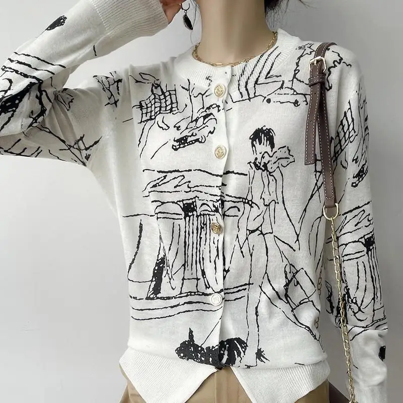 

Nomikuma Winter New Cartoon Women Sweaters New Fashion Sweet Outwear Thin Knitted Cardigans Harajuku Female Sweaters