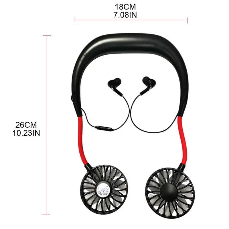 

New Fan Lazy Neck Hanging Bluetooth Headset Portable Outdoor Sports USB Fan