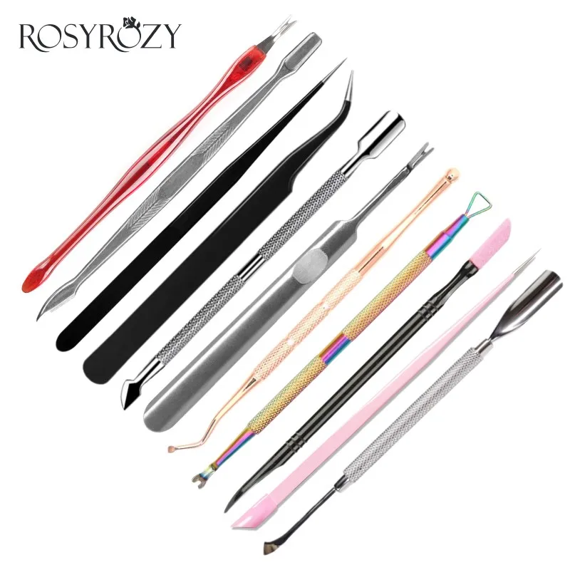 

RosyRozy 1pcs Nail Cuticle Pusher Dead Skin Push Remover Pedicure Manicure Pusher Tool Cuticle Cutter Callus Shaver Trimmer