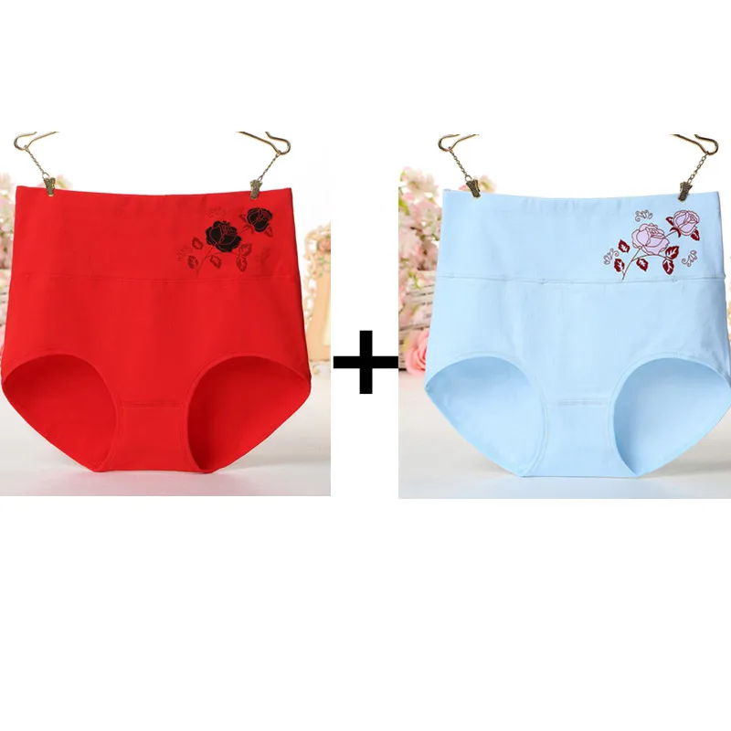2pcs red blue Женские шорты с высокой талией бесшовный корсет белье для похудения и коррекции фигуры формирователь тела женское нижнее белье пояс Корректирующее белье брюки - Цвет: 2pcs red blue