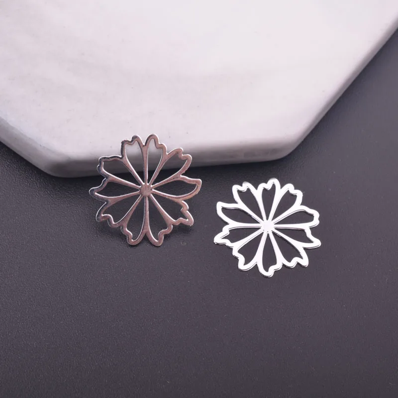 Соединитель в форме цветка с посеребренным покрытием цвет золото 12 шт. C5815 17 мм