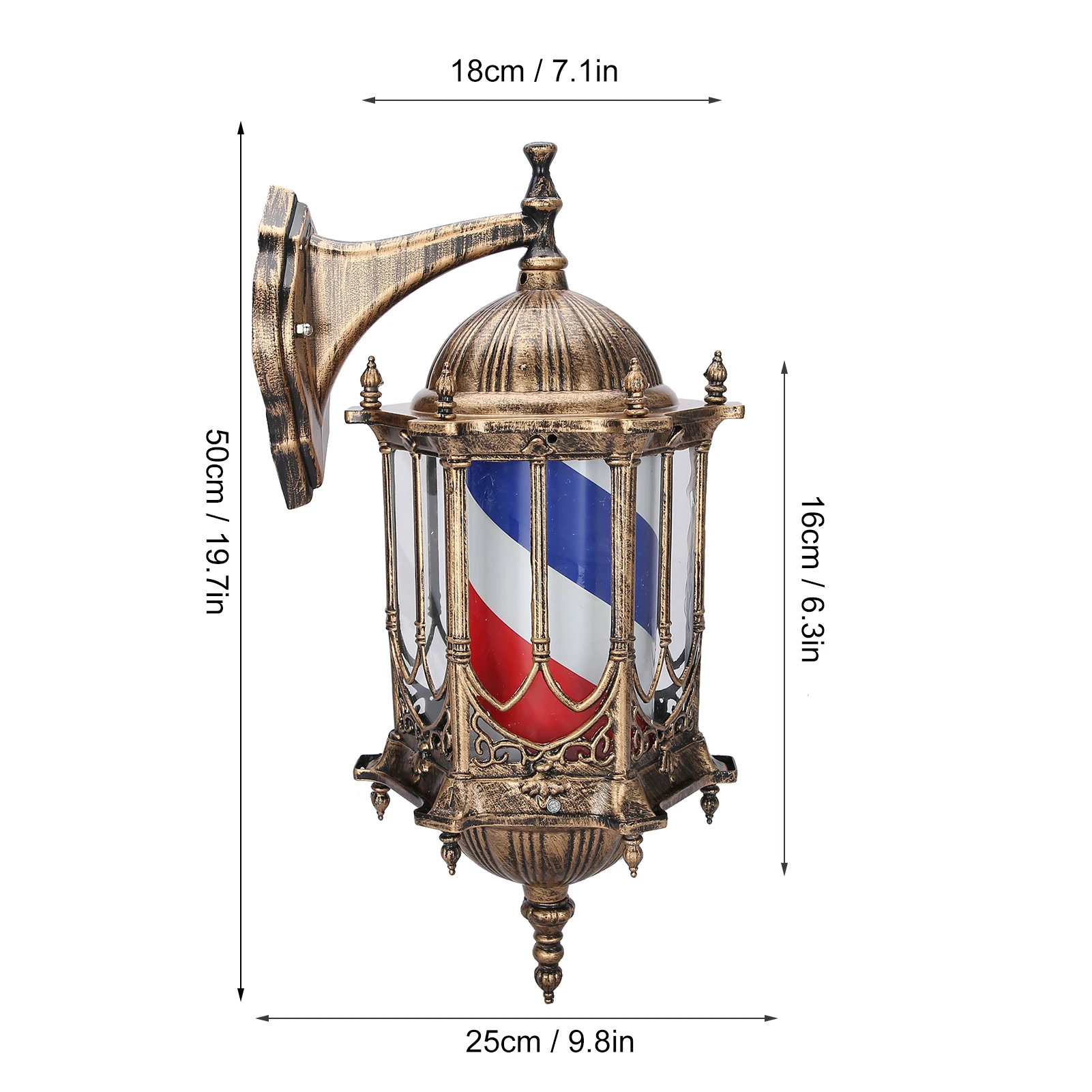 Водонепроницаемый барбершоп вращающийся светодиодный светильник настенный в