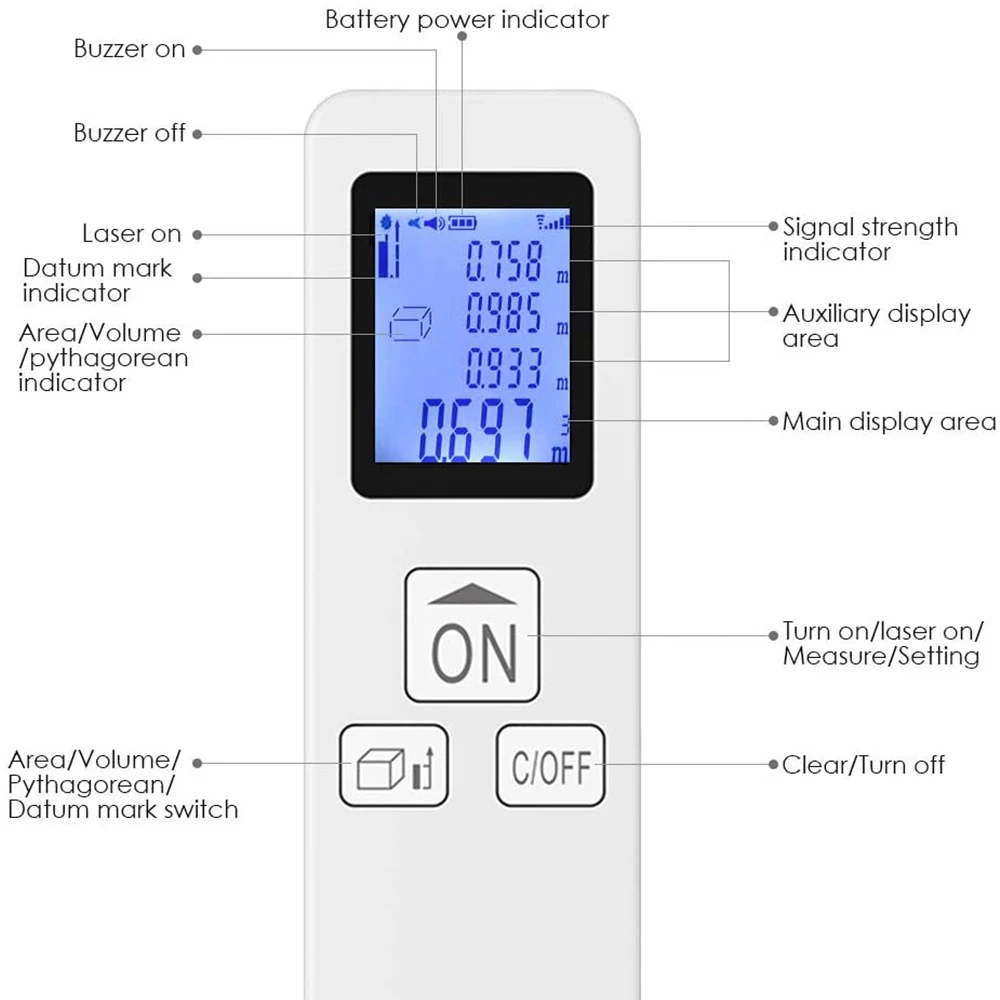 Портативный мини портативный лазерный дальномер 35 м цифровой с ЖК дисплеем для