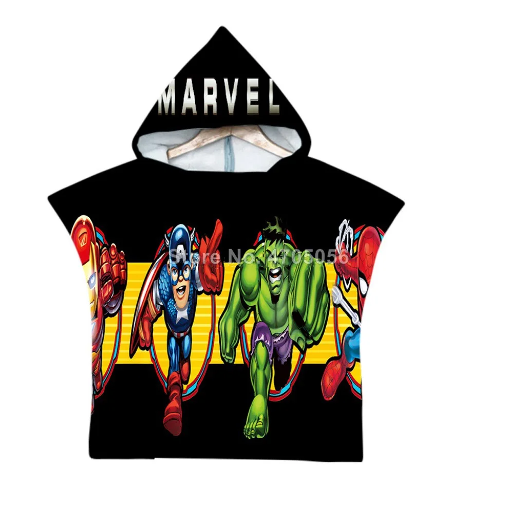 Детское банное полотенце с капюшоном мультяшным рисунком | Дом и сад