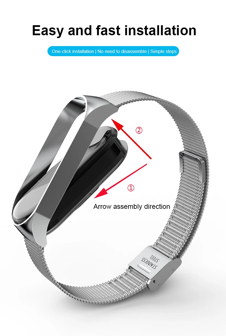 stainless steel wristband xiaomi 5 strap bracelet belt durable wearable devices pedometers portable fitness for xiaomi mi band 5 free global shipping