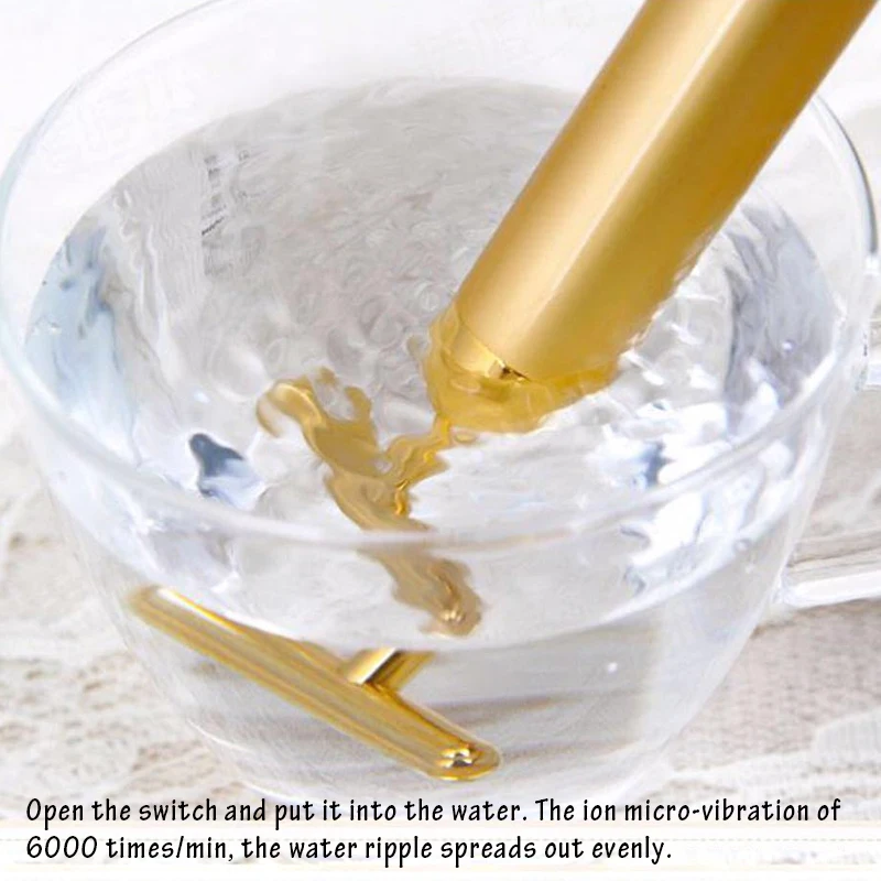 Электрическая Вибрирующая палочка для похудения лица 24 К золота косметическая