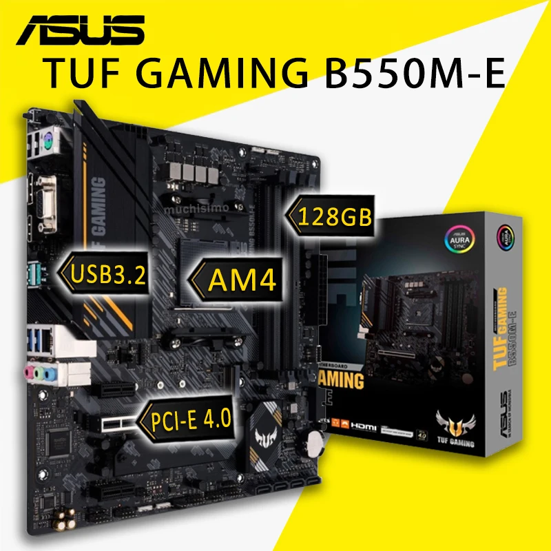 Разъем AM4 Asus TUF GAMING B550M E системная плата AMD Ryzen 5000/4000G/3000 DDR4 128GB PCI 4 0 PC B550 игровая