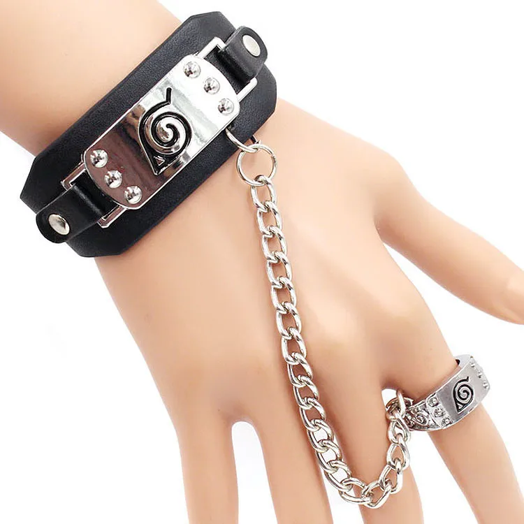 [MYKPOP] Амин Наруто Косплей кожаный браслет + кольцо на палец коллекция фанатов