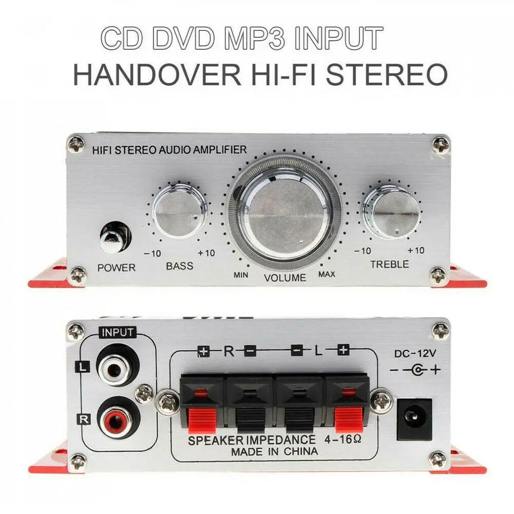 

12V 2CH Car Amplifier Mini Hi-Fi Stereo Audio Small Subwoofer For Car MP3 AMP Modified Motorcycle Radio Accessories Home X6I8