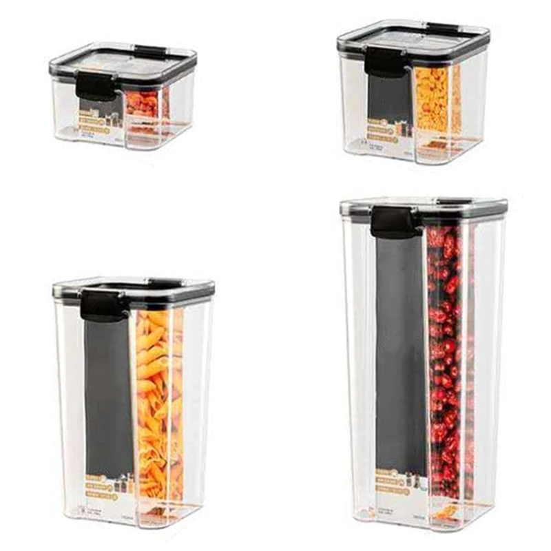 

Food Storage Container Set,Airtight Plastic Kitchen Pantry Organization and Storage Clear Food Canister with Durable Lid