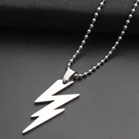 5 stainless steel flash lightning symbol necklace movie character superhero natural weather lightning sign necklace jewelry