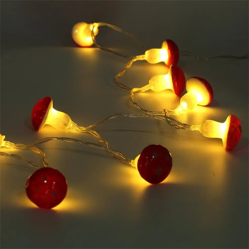 

LED Mushroom String Light With Battery Box Led Lights Decoration Garden Party Decor Lamp Home Fairy Lamp For Children Gift