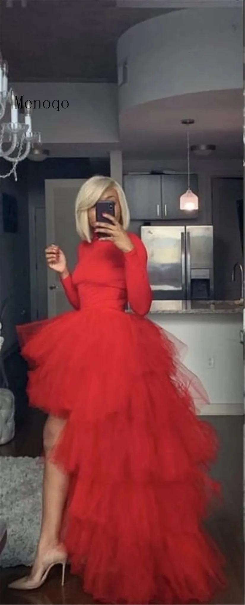 

Red High Low Tulle Skirts Custom Made Long Tiered Tulle Skirt Women To Party Female prom dress Tulle Skirt No Top vestidos