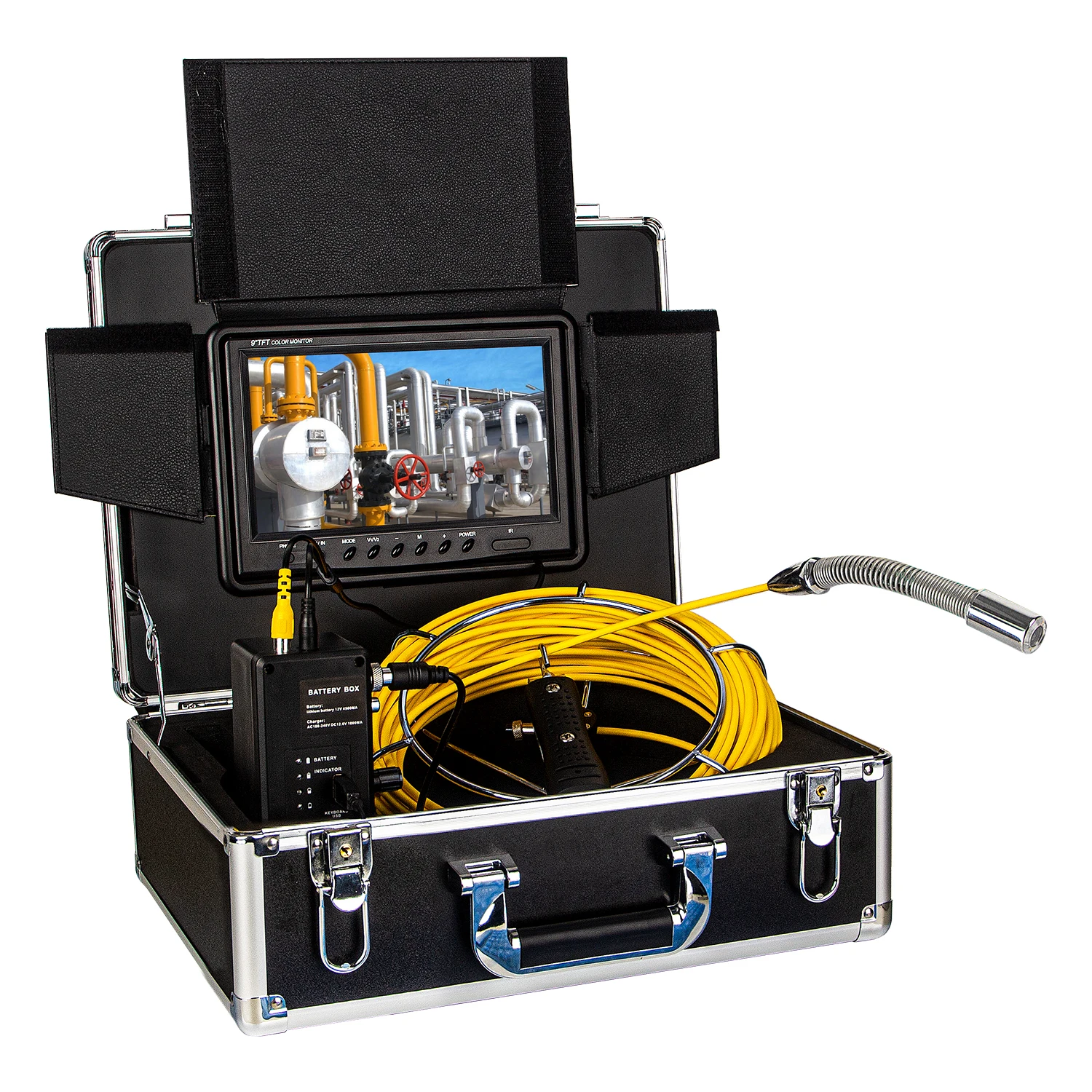 Online WP90F Pijp Inspectie Camera Afvoer Riool Industriële Pijplijn Endoscoop Met 512Hz Zender Kabel Video Inspectie Scope