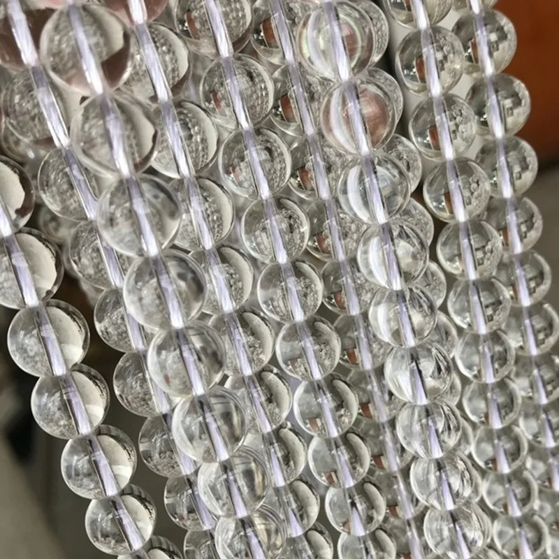 

OMHXZJ Wholesale ZB07 46810 12 14mm DIY Bracelet Necklace Jewelry Making Accessories Natural Stone Fine White Quartz Round Beads