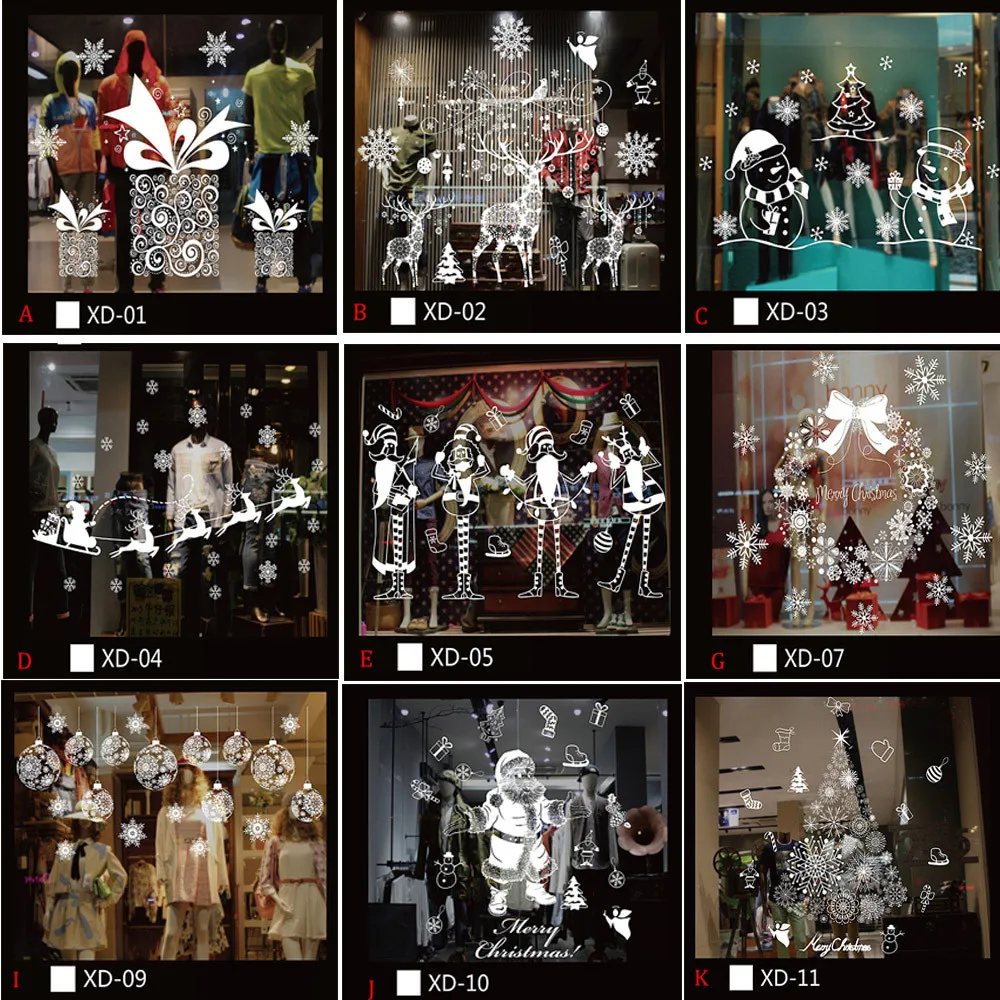 Рождественские Снеговики съемные домашние виниловые наклейки на окна настенные