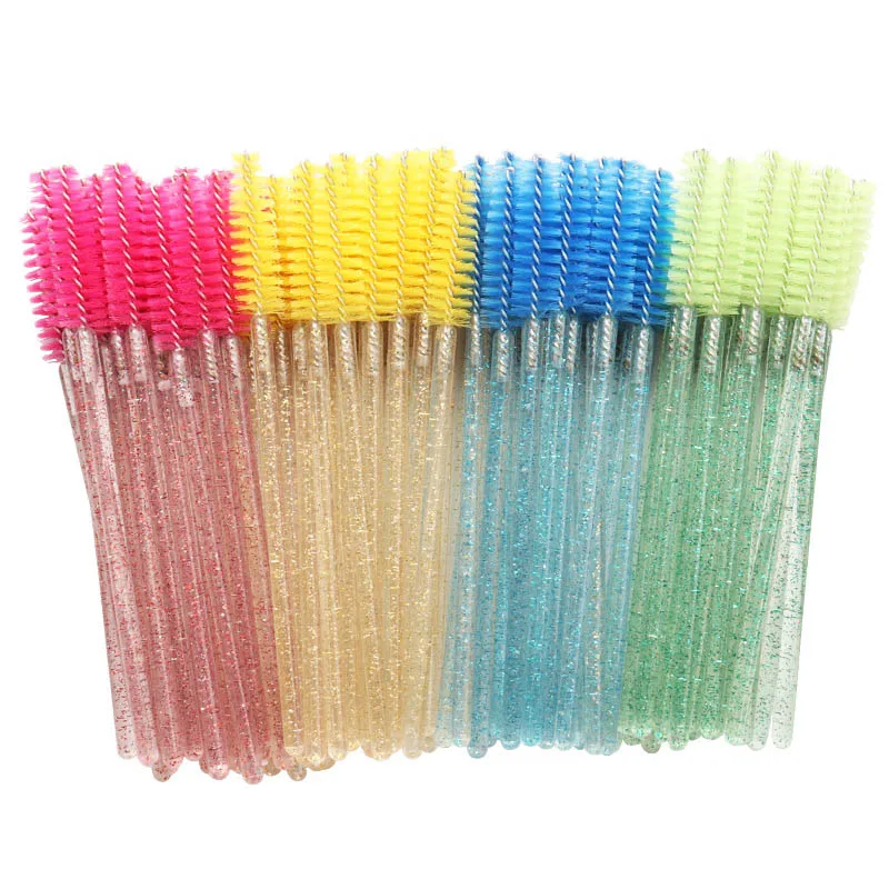 mix 4 colors 1000 шт, силиконовая ресница для туши, щетка для ресниц, удлинение, макияж для ресниц, кисть, косметическая кисть, расческа для ресниц, Кисть для макияжа - Handle Color: mix 4 colors