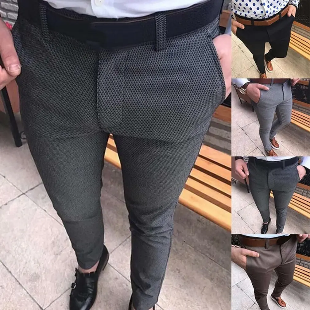 

Men's Slim Business Formal Pants Slim Fits Casual Pants Trousers Sweatpants Gym Suit Sport Office Skinny Straight Solid Trousers