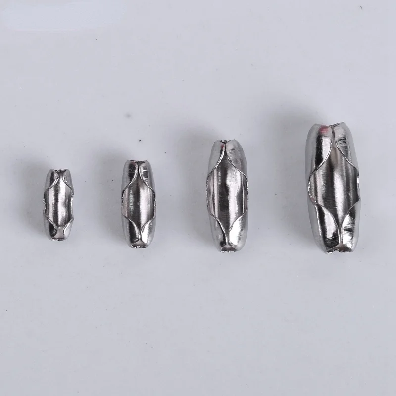 

50Pcs/Lot Stainless Steel Beads Chain Connectors For Jewelry Making Supplies End Beads Crimp Clasps DIY Accessories