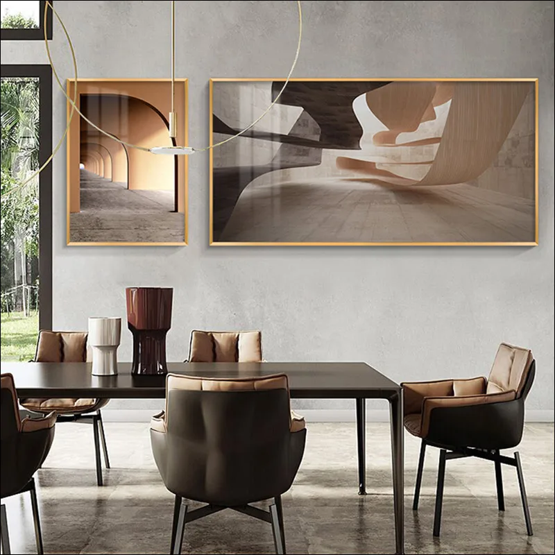 

Modern Abstract Geometric Poster Canvas Mural Combination Painting Art Space Sense Strong Decorative Printing Waterproof Poste