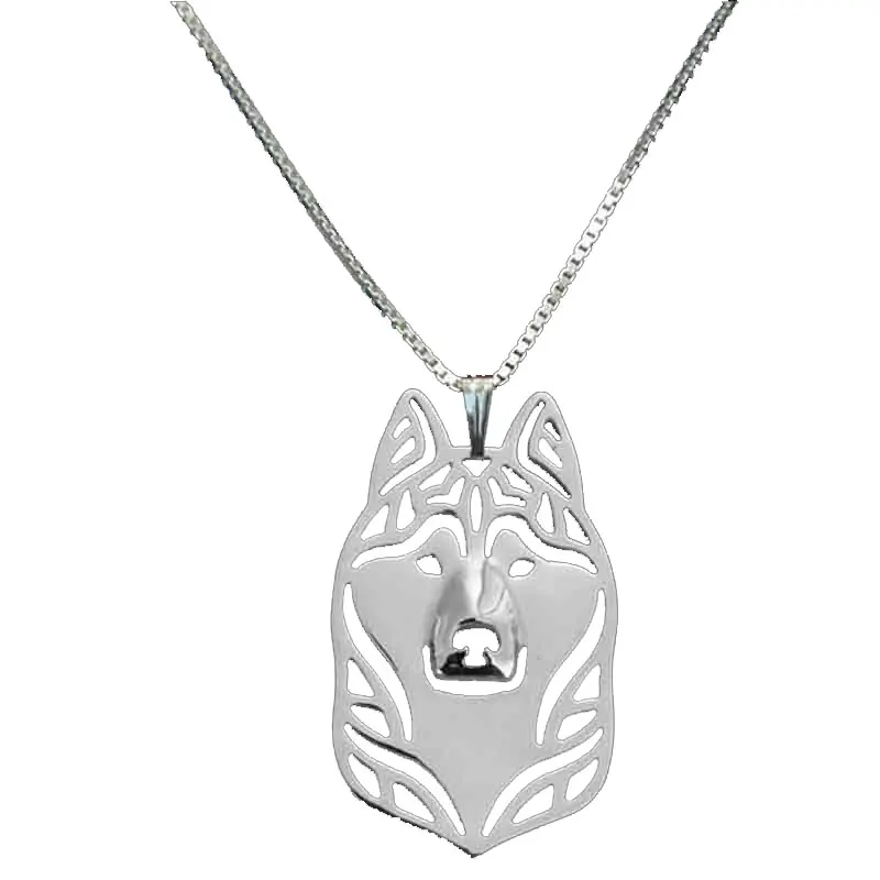 Подвеска в виде собаки сибирской хаски ожерелье с цветным животным шармом