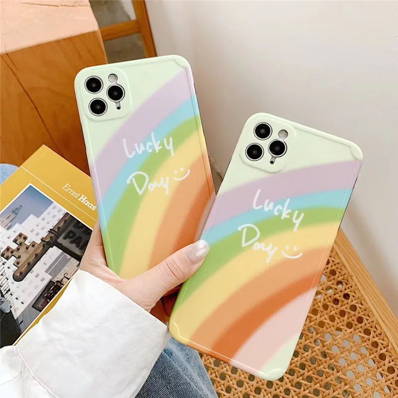 

For iphone 12 Case,Rainbow Smile Case For Iphone 12Pro Case,Soft Silicone Back Protective Cover For Iphone 12/11/XR/XS Case