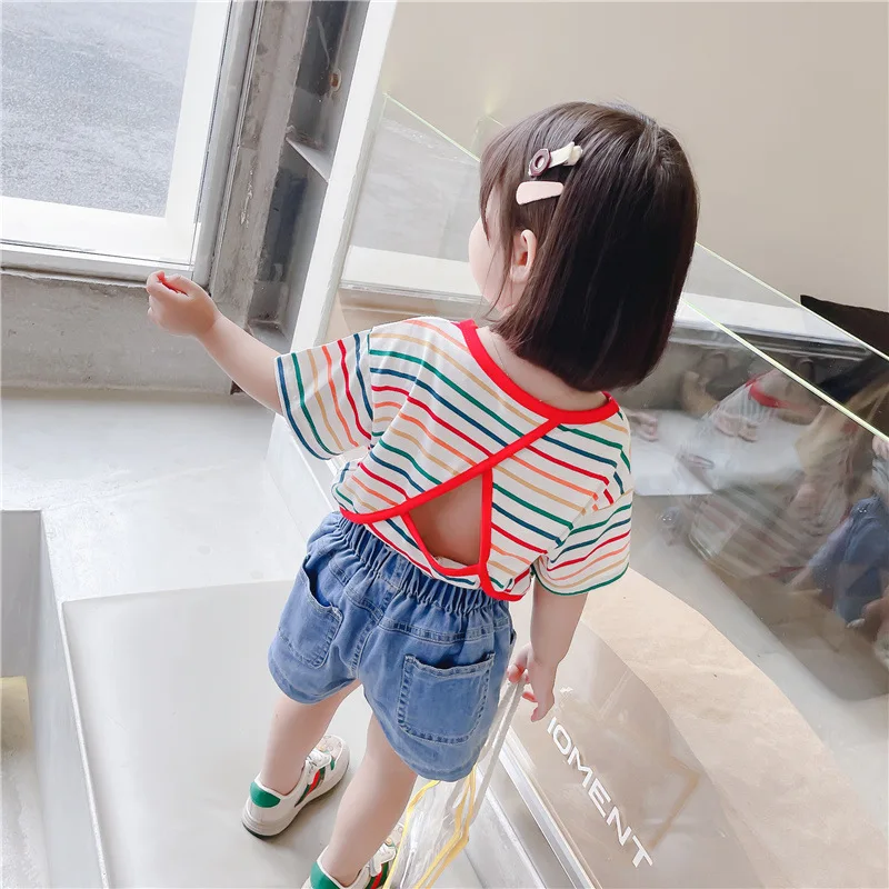 

Summer 2021 new girls' two button denim shorts manufacturer wholesale 12-19
