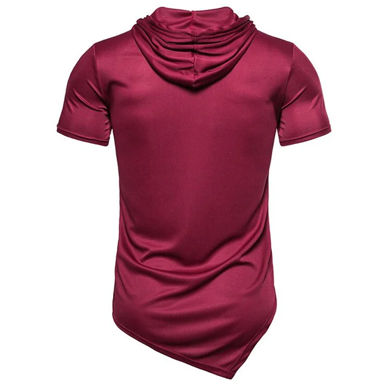 

Men summer Asymmetric design punk hp hop short sleeve t shirt mens vintage long tee shirts street style clothing