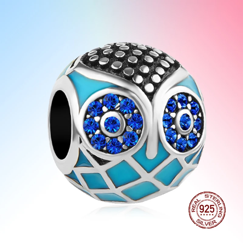

2021 new Beads Charm Pendant Bijoux 925 Sterling Silver Blue woodpecker Fit Original Pandora Bracelet Jewelry Making
