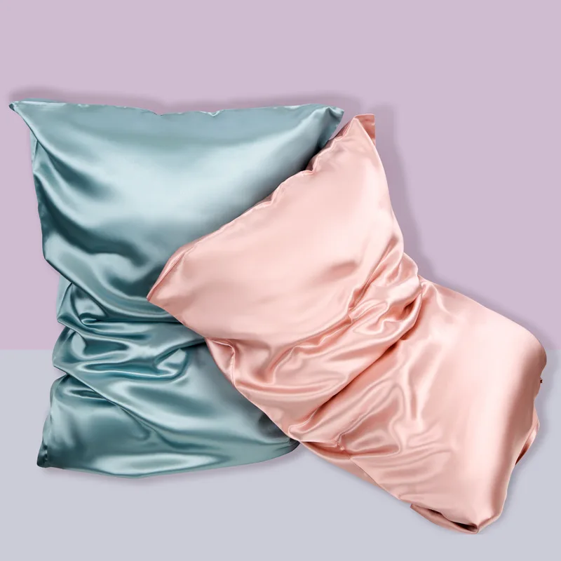Funda de almohada de seda de morera, funda de almohada de sat&eacute;n brillante, 48x74 Cm, 100%-0