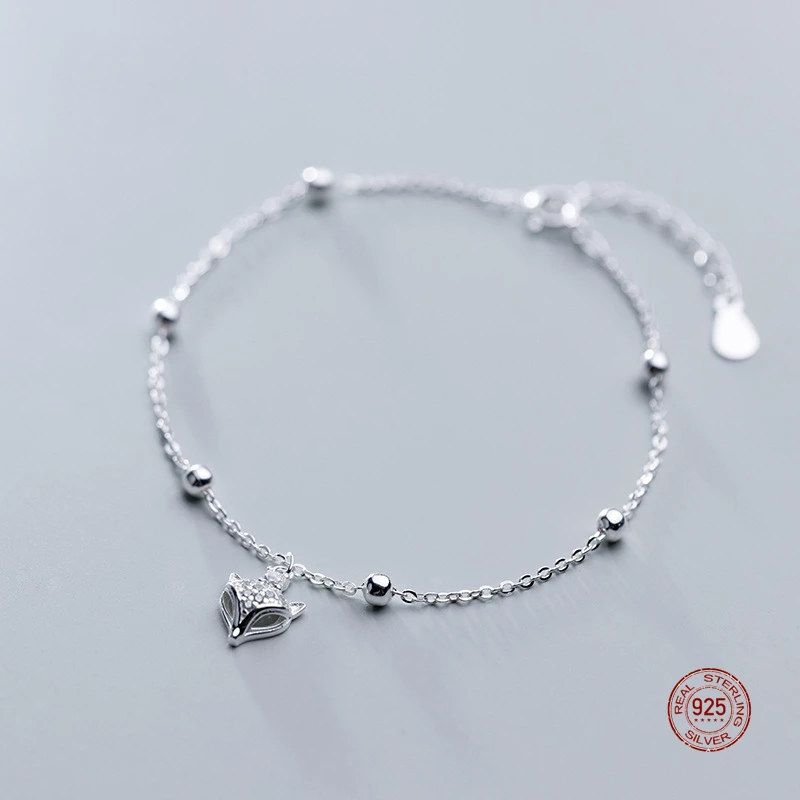 

LKO New Arrive Cute Silver 925 Fox Bracelet for Women S925 Romantic Sweet Bracelet for Girls Best Gift