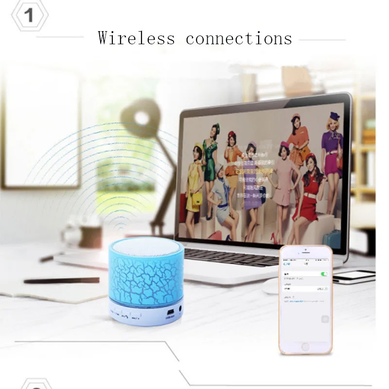 Bluetooth A9 Саундбар мини беспроводной Lou dспикер трещины светодиодный TF USB Сабвуфер