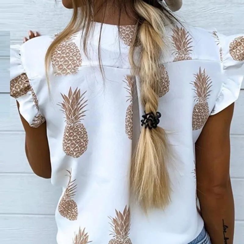 Лето 2020 женский элегантный топ для отдыха Женская милая рубашка девочек с
