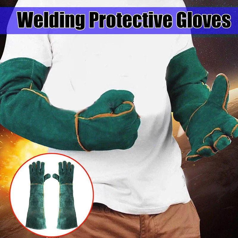 

1Pair Electric Welding Gloves High Temperature Resistant Welders Long Gloves 60CM ALS88