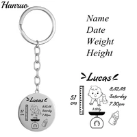personalized keychain custom baby name date of birth weight height for newborn commemorate customized keyring new mom dad gift