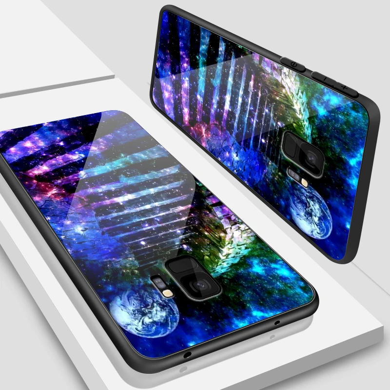 W351 for OnePlus 3T 3 5 6T 5T 6 7 7 Pro Anti Knock Tempered Glass Cover for Samsung Galaxy S9 S8 S10 Plus Printing Fancy Phone Case - Цвет: W351