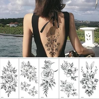 wholesale sketch flower waterproof temporary tatoo stickers dark flower arm tatto stickers rabbit snake skull rose fake tattoo