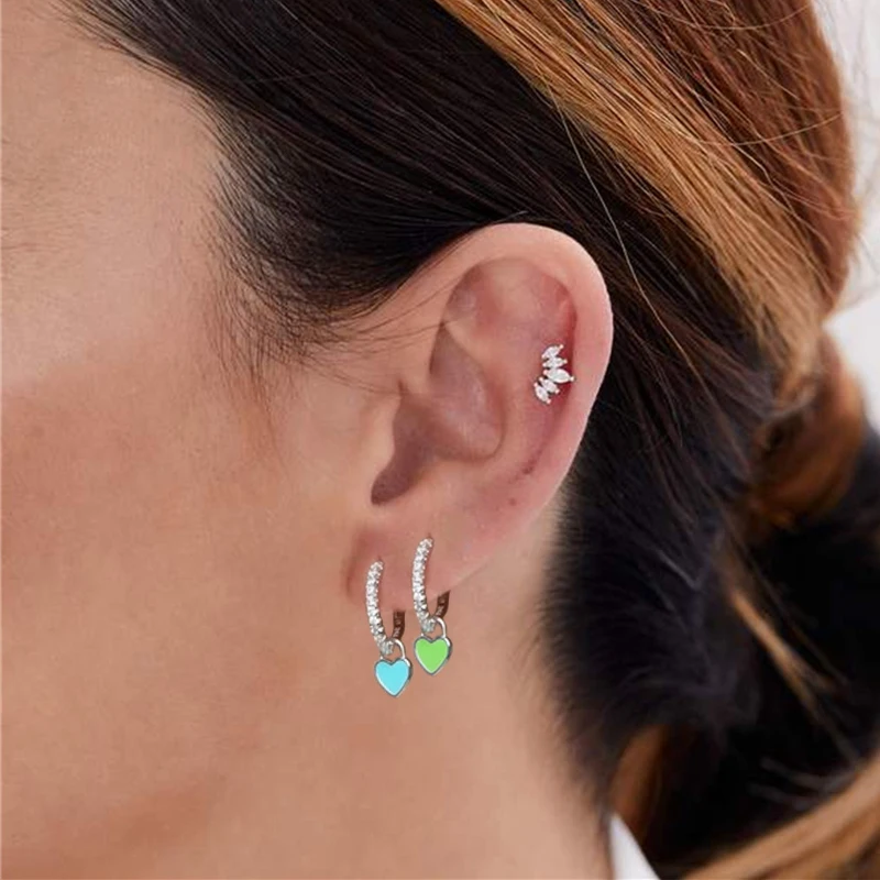 

925 Sterling Silver Huggies Earring Gold Earrings Dripping Oil Hoop Earings for Women Pendientes Valentine's Day Christmas Gifts
