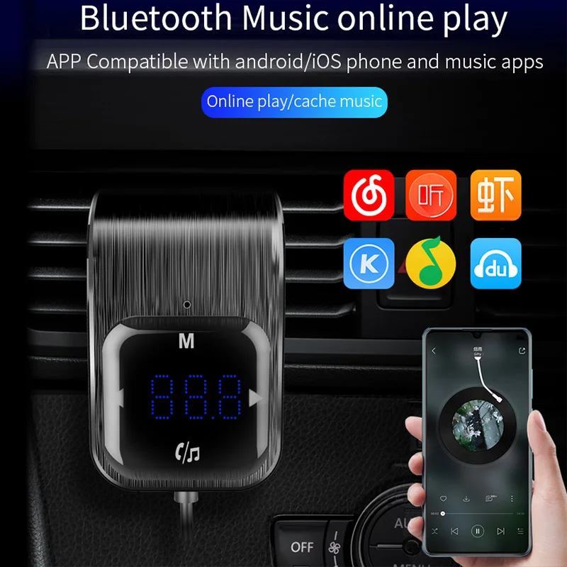 Автомобильный fm передатчик Jilang Bluetooth приемник беспроводной радиоадаптер