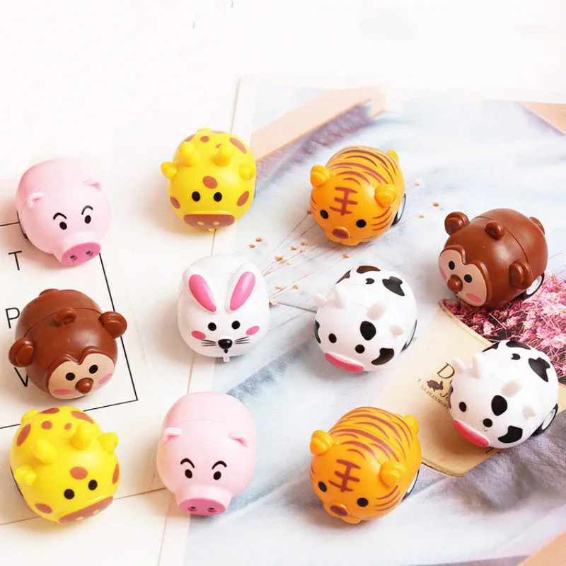 

Children Cute Cartoon Animals Tiger Pull Back Car Toy Inertia Q Version Car Kids Educational Toys Kindergarten Pupils Prize Gift