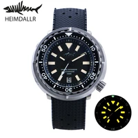 heimdallr 44 3mm black dial sapphire titanium case sapphire mens sbbn tuna diver watch 200m water resistant nh35 movement lume