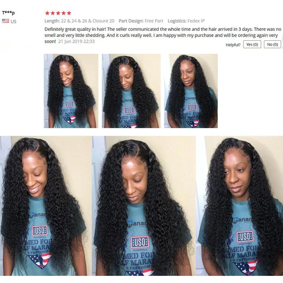 Shuangya волосы бразильские кудрявые пучки с закрытием человеческие Remy 3/4