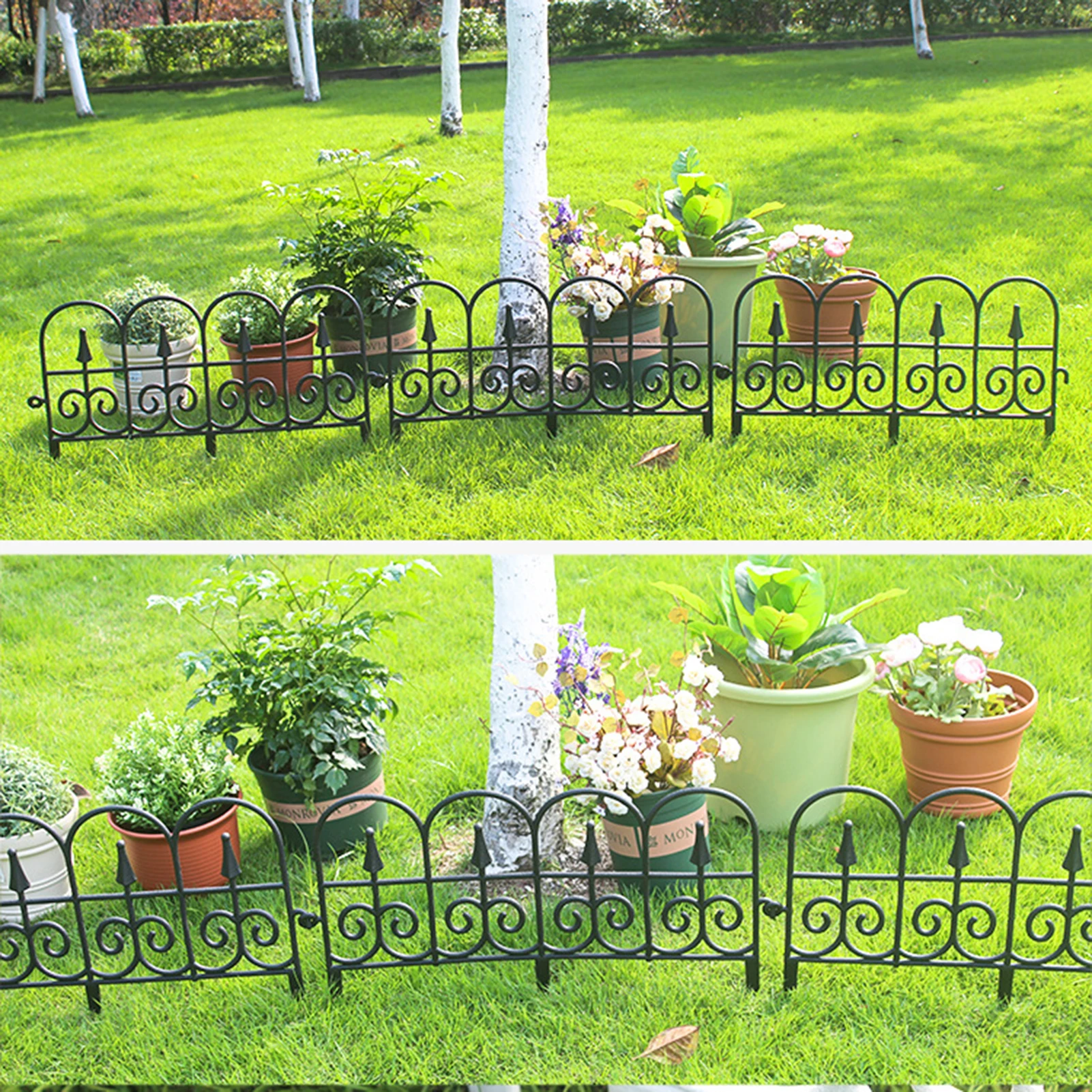 

5pcs Garden Border Decorative Fence Edging Outdoor Plant Bordering Lawn Edging Fence For Garden Decor Flexible fkxe