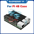 Металлический корпус для Raspberry Pi 4 модели B, 2 вентилятора, алюминиевый сплав, 4 цвета