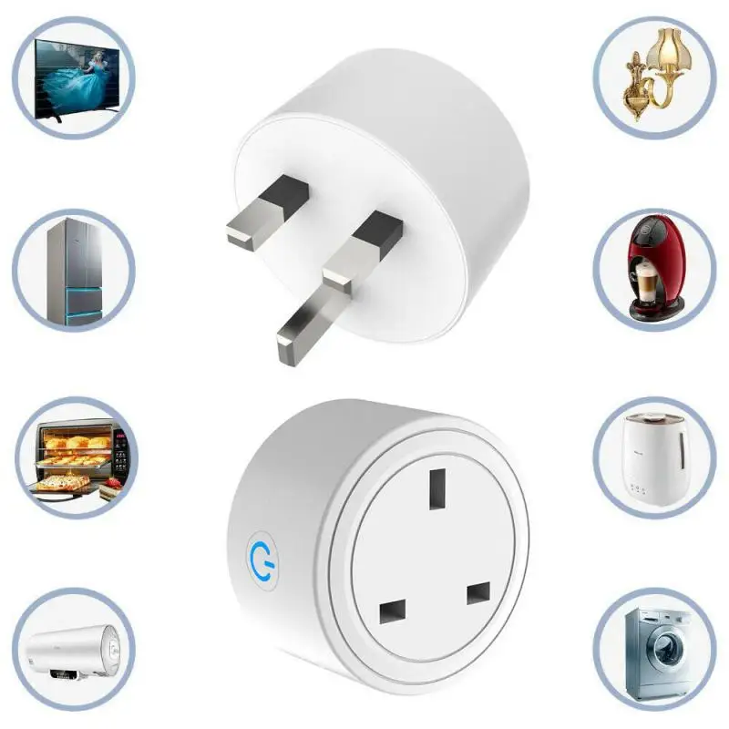Smart Plug умная розетка Wi Fi 10A US/UK работает с Google Home Amazon Alexa для приложение Tuya модули
